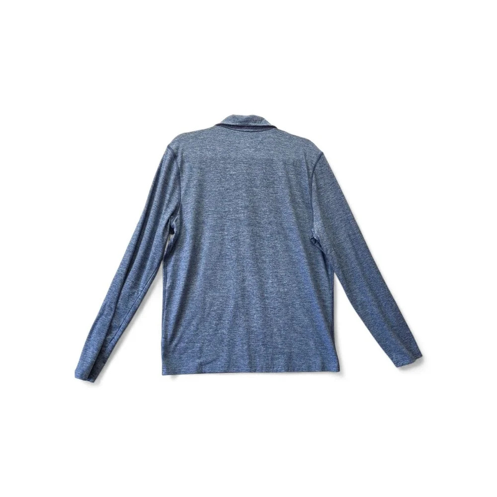 Sonoma Goods For Life Mens Quarter Zip Pullover Blue Green Space Dye Medium - Picture 2 of 5